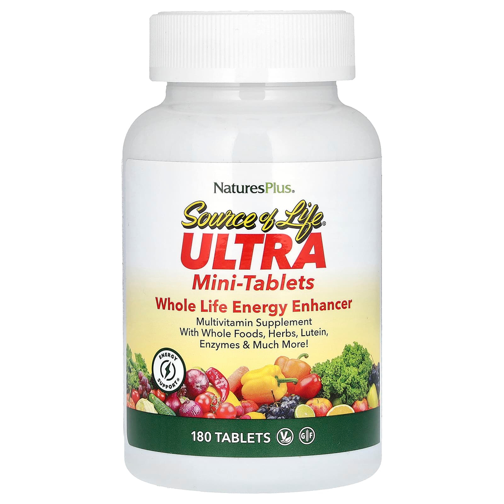 NaturesPlus, Source of Life, Ultra Mini-Tablets, Whole Life Energy Enhancer, 180 таблеток