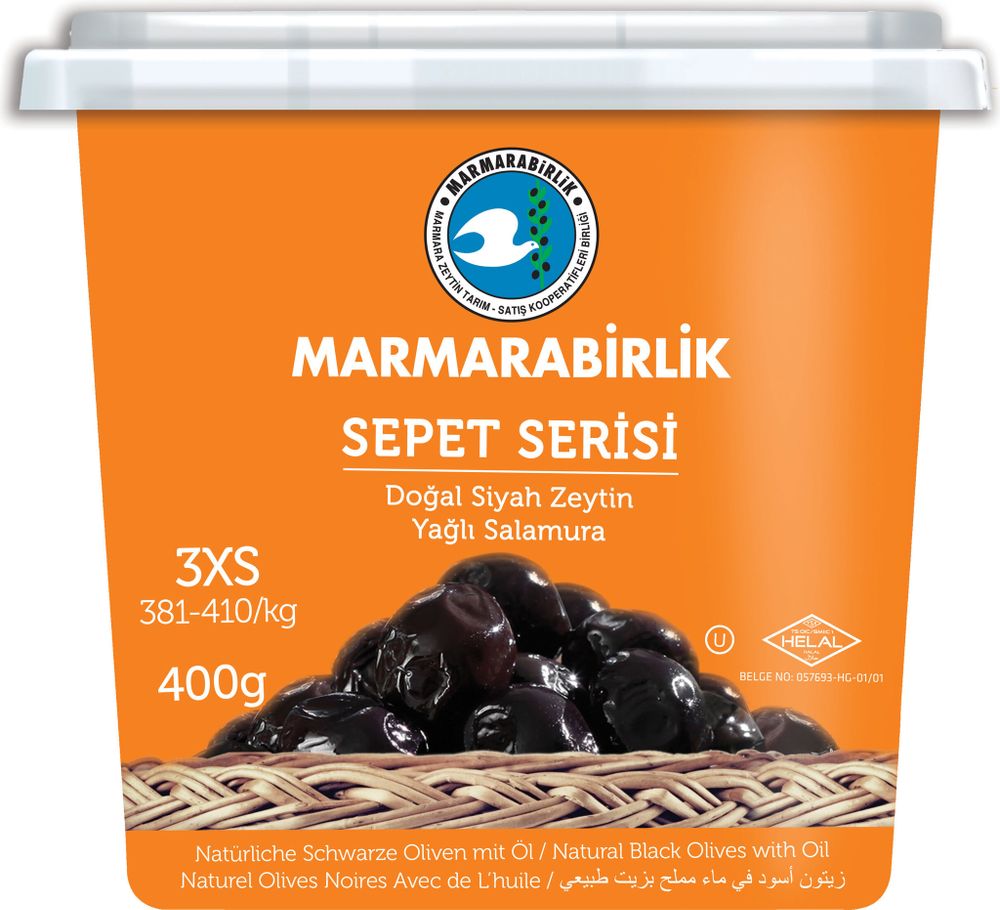 Маслины Marmarabirlik Sepet Serisi 3XS вяленые 400 г