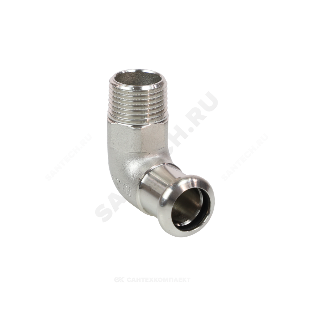 Угольник сталь нерж AISI 316L 90гр Дн 22х1/2" Ру16 пресс/НР Inoxpres RM 197102022