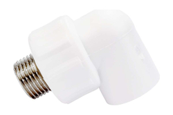 Колено комбинированный PPR нар. р. 20х1/2, белый, РТП (10799)