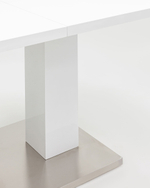 Стол обеденный Сиэтл раскладной 140-180*90 глянцевый белый