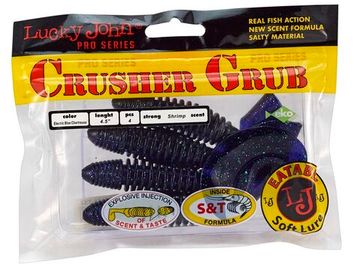 Твистеры съедобные LJ Pro Series CRUSHER GRUB 4,5in (11,4 см), цв. T52, 4 шт.