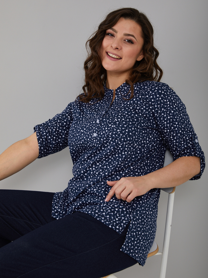 Блузка БЛ-131/синий-одуванчик