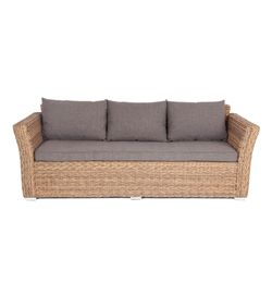 "Капучино" диван из искусственного ротанга (гиацинт) трехместный, цвет соломенный