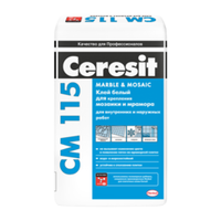Клей для мрамора и мозаики Ceresit CM 115 Белый С2 (5кг)