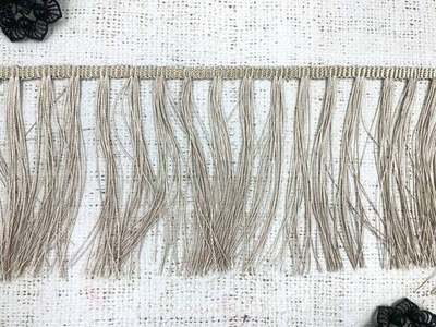 Тесьма текстиль бахрома, ш. 12 см, бежевый