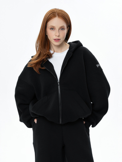 Толстовка oversize на молнии из футера