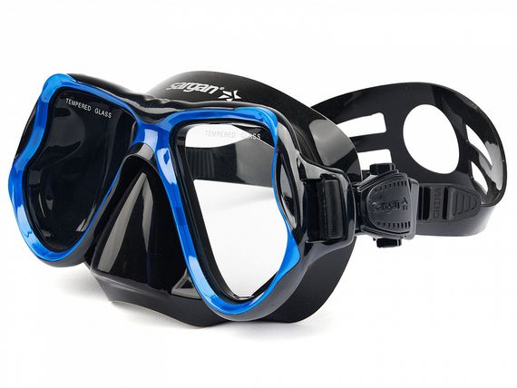 Набор маска+трубка в сумке Sargan Сонора-М прозрачный/темно-синий