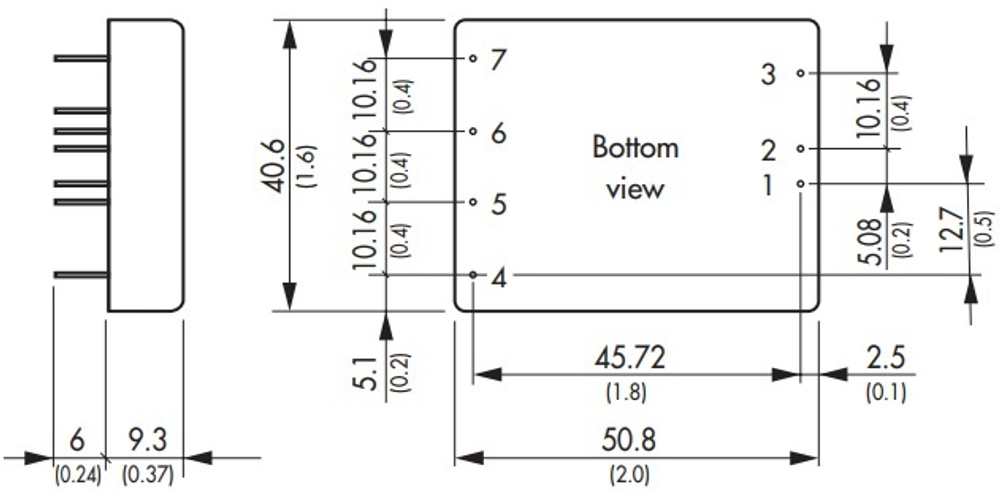 Преобразователь DC-DC модульный TRACO POWER TEN 25-4822WI