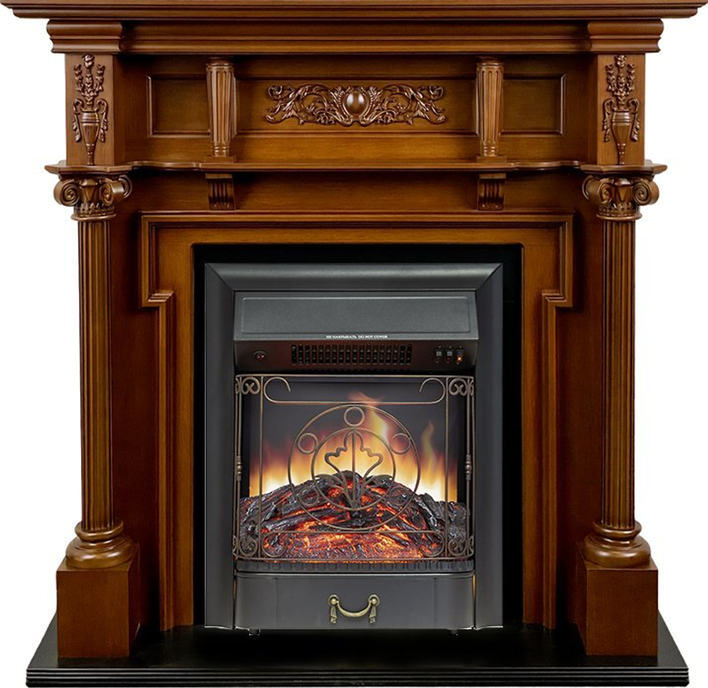 Каминокомплект Oxford - Орех с очагом Majestic FX Black