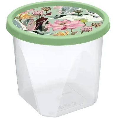 Контейнер для продуктов 1л «Botanica» с декором зеленый