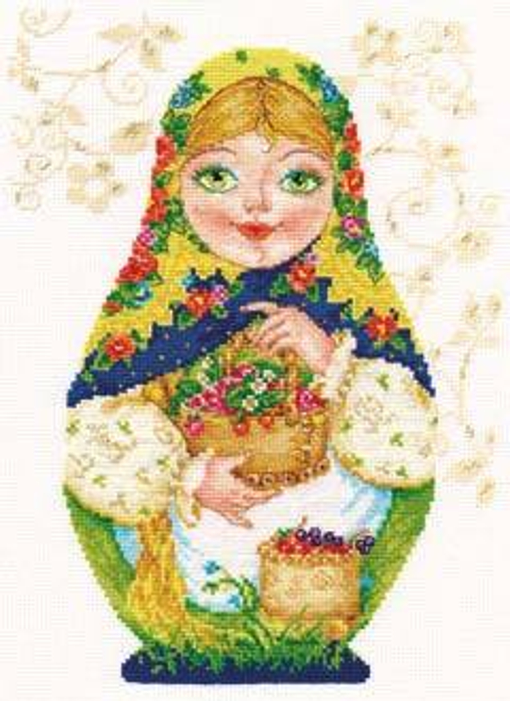 Размер: 19х26¶Техника вышивания: счетный крест ¶Канва: Aida 16, Gamma, белого цвета, 100% хлопок ¶Му