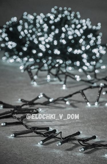 Гирлянда 1500 LED, холодный, 30м темно-зеленый провод