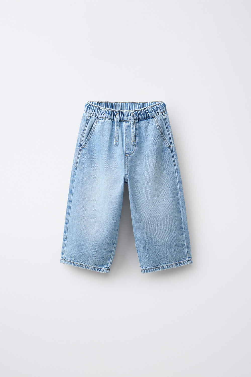 ZARA ДЖИНСЫ WAIST LOOSE, ГОЛУБОЙ