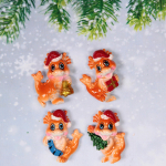 Магнит «Новогодний Дракон» 4,5*3 см, микс