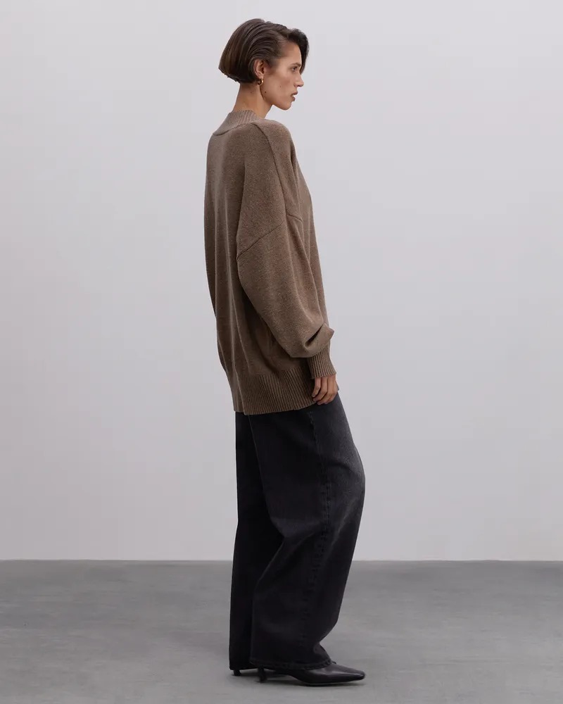 Свободный джемпер из шерсти песочный