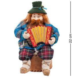 Народные промыслы RK-727 Кукла-шкатулка «Дед с гармошкой»