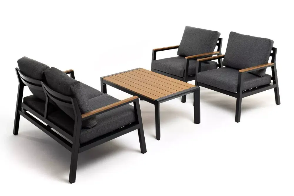 "Камелия" лаунж-зона 4-местная из алюминия, цвет темно-серый