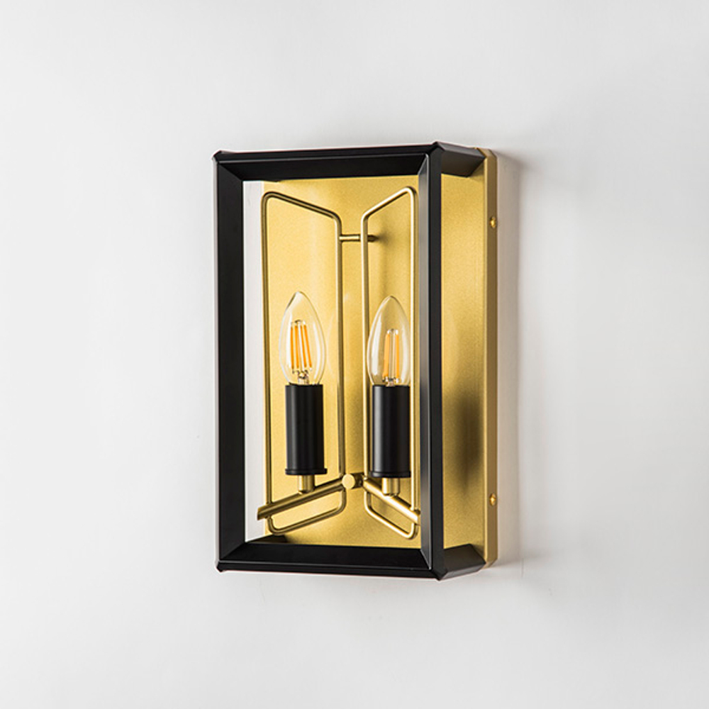 713627 Бра REGOLO 2х40W E14 ЧЕРНЫЙ МАТОВЫЙ/ЗОЛОТО