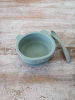 Набор посуды для детей - миска и ложка Мишка, Mint