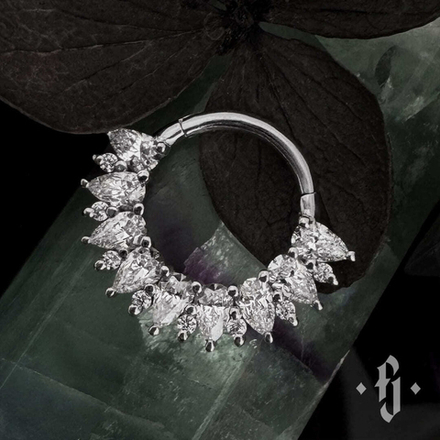 Кликер "Divinity" - Белое золото - White CZ