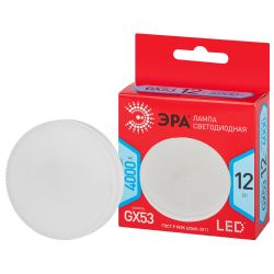 Лампа светодиодная ЭРА RED LINE LED GX-12W-840-GX53 R 12Вт таблетка нейтральный белый свет GX53 | Лампы cветодиодные Плоские (GX)