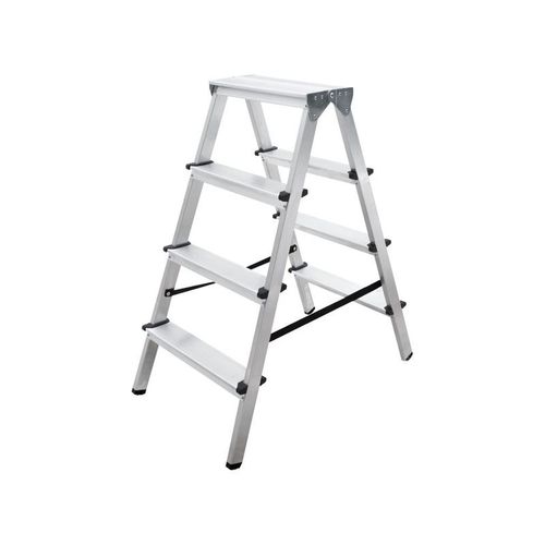 Стремянка двусторонняя 4 ступени алюминиевая