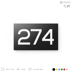 Номер на дверь 274, табличка на дверь для офиса, квартиры, кабинета, аудитории, склада, черная 120х70 мм, Айдентика Технолоджи