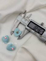 Пуговицы сердечки пластиковые голубые