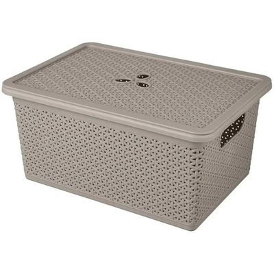 Корзина универсальная Wenge прямоугольная 20л, 430х205мм с крышкой (серый)