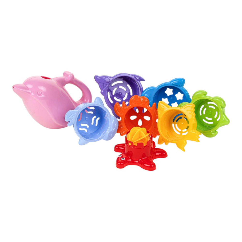 Набор для ванной "Пирамидка", 8 предметов в наборе, пластик