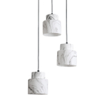 Подвесной светильник 3x60Вт Е27, металл/стекло, черный, плафон белый мрамор