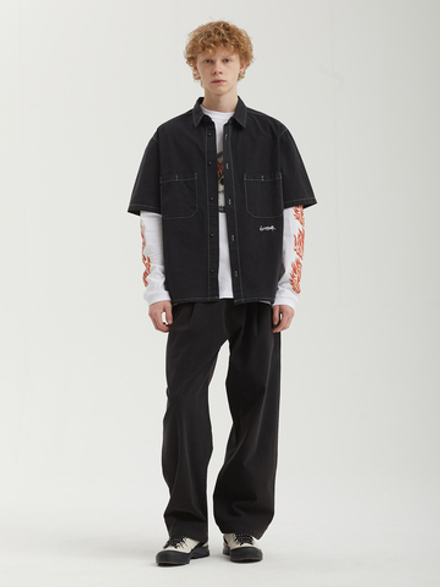 Мужская Рубашка Contrast Stitch