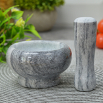 Ступка с пестиком 8*4,5см, мрамор (серая)