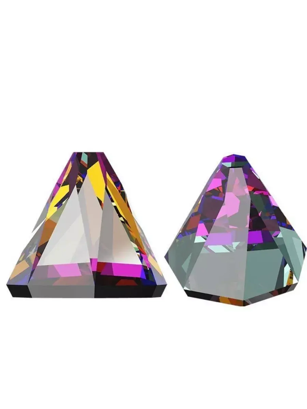 Swarovski кристаллы Flatback Round Spike Crystal AB(5шт)