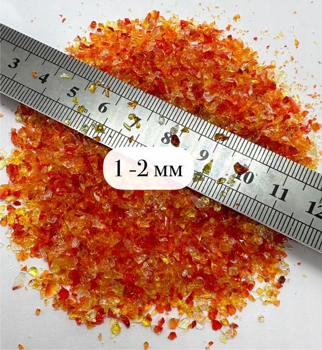 Стеклянная крошка Алая микс фракция № 1