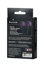 Пэстис Erolanta Lingerie Collection в форме сердец со стразами и цепочкой, черно-розовые (Цвет: Чёрный с розовым)