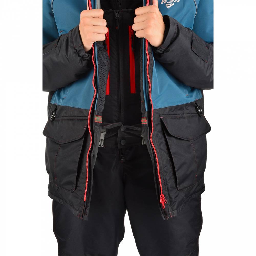 Костюм-поплавок мужской зимний "Rescuer VII comfort" -45, hardguard, бирюза, ХСН