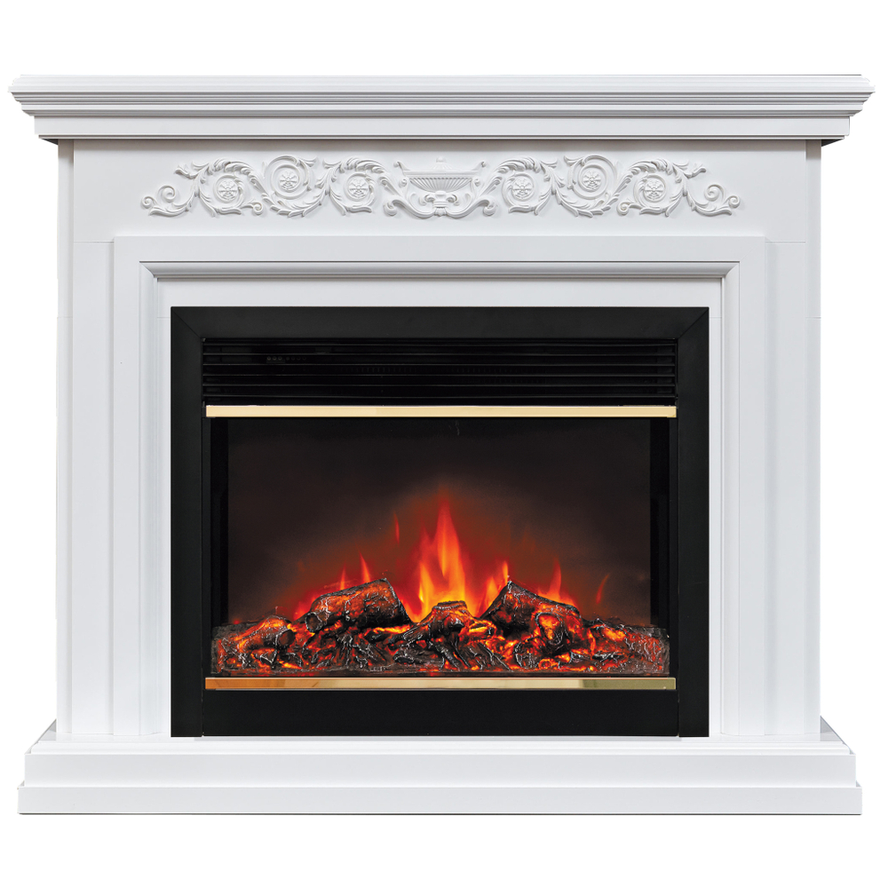 Каминокомплект Real Flame Leticia 26 WT с очагом Moonblaze Deluxe Brass