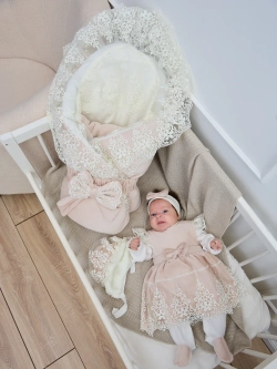 Конверт на выписку зима для новорожденных девочек