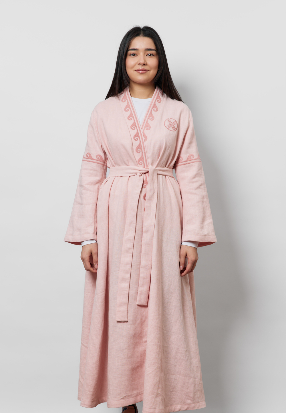 Шапан льняной макси OUY TOLQYN PINK