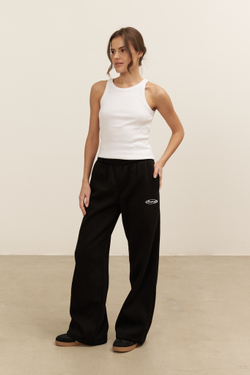 Брюки-трансформеры, с начесом, черные