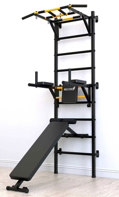 Шведская стенка Record X, с опорой, турник Рукоход, черный (X3)