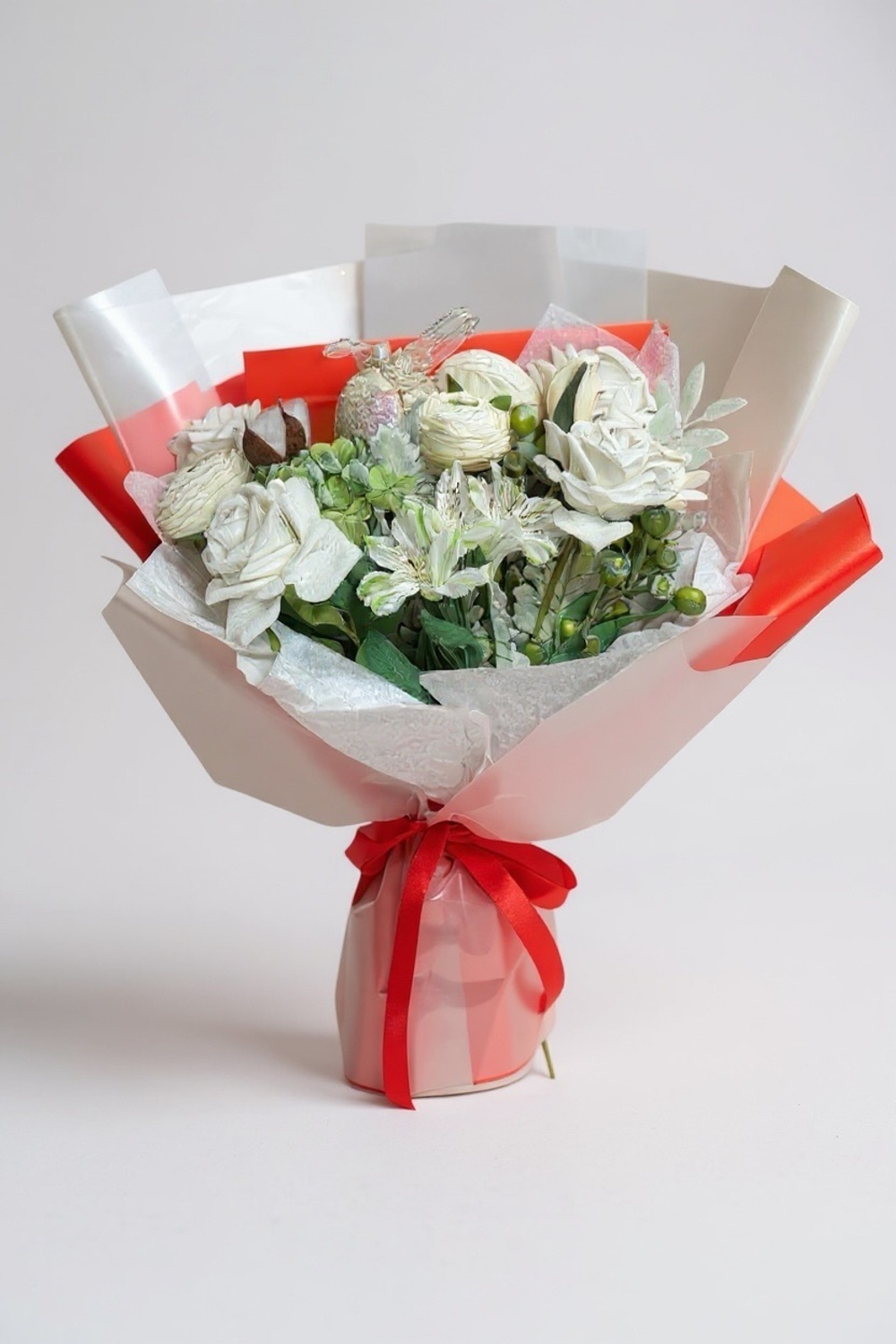 Форма № 4. Прозрачная матовая пленка + красная пленка с белым тишью