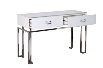 KFG070-NI Консоль 2 ящика белая/хром 120*42*77см