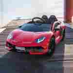 Детский электромобиль "Lamborghini Aventador SVJ", красный