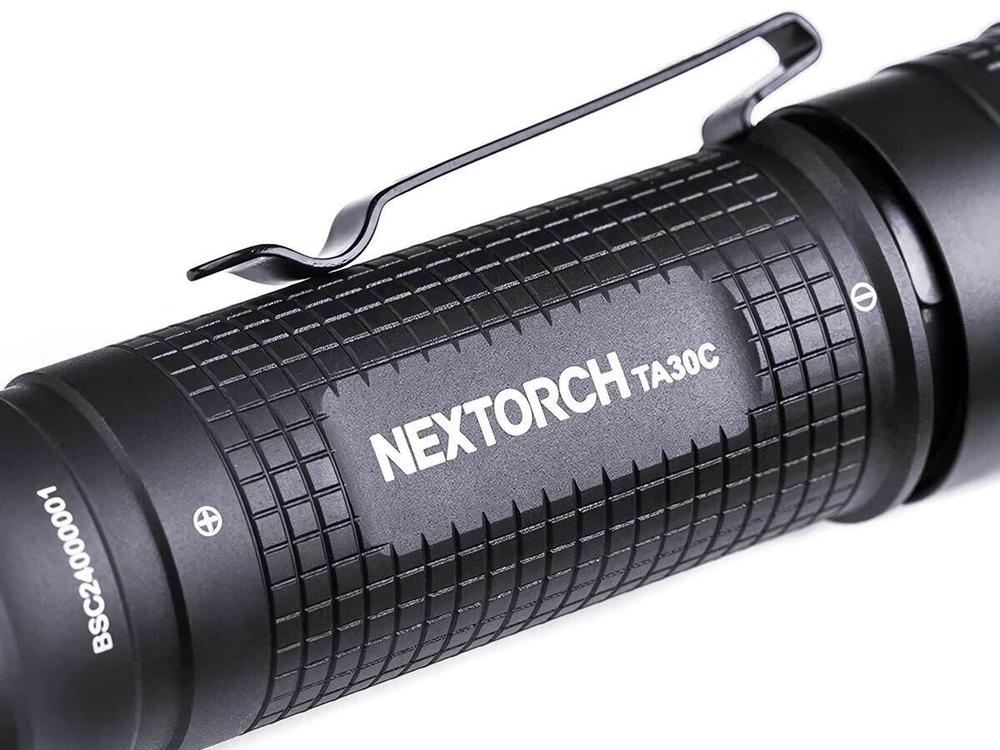 Тактический фонарь Nextorch TA30C One-step Strobe Tactical, 1600 lm, 6 режимов,поворотный переключатель,18650,IPX8, 149г