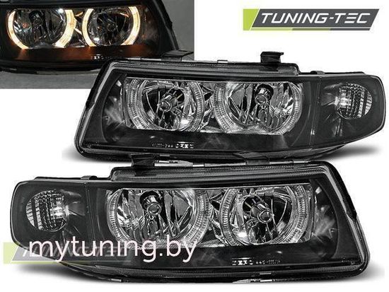 Передние фары Seat Leon 1/Toledo 2 angel eyes black