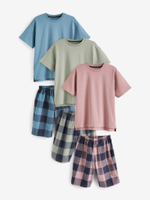 Пижама для мальчика Next 569-195, 3 шт., Голубой, Хаки, Розовый