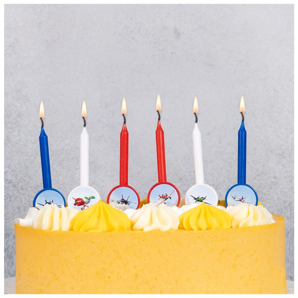 Свечи для торта Disney Самолеты, 6 штук